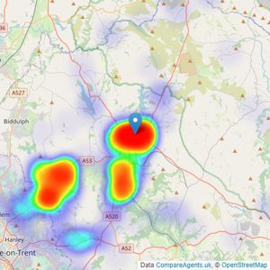 Whittaker & Biggs - Leek listings heatmap