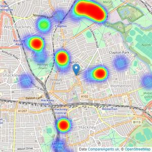 Wild & Co. - Hackney listings heatmap