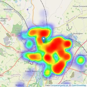 Wilkins Estate Agents - Tamworth listings heatmap