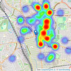 Wilkinson Byrne - Harringay listings heatmap