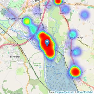 Wilkinson Grant & Co - Topsham listings heatmap