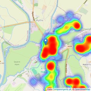 Wilkinson Sales - Lettings, Management, Tewkesbury listings heatmap