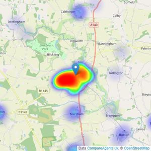 William H. Brown - Aylsham listings heatmap