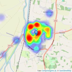 William H. Brown - Downham Market listings heatmap