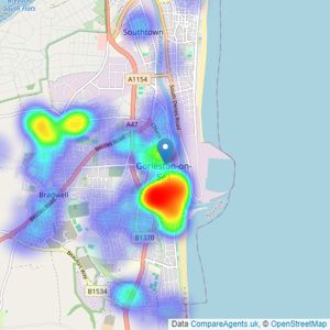 William H. Brown - Gorleston listings heatmap