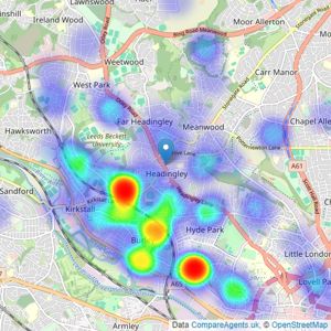 William H. Brown - Headingley listings heatmap