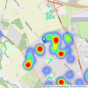 William H. Brown - Hellesdon listings heatmap