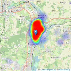 William H. Brown - Hoddesdon listings heatmap