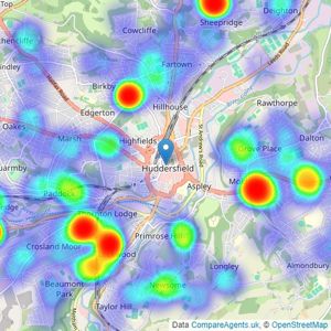 William H. Brown - Huddersfield listings heatmap