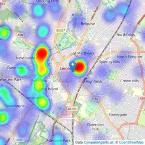 William H. Brown - Leicester listings heatmap