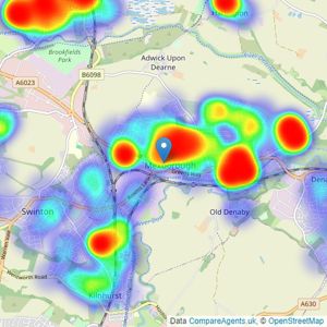 William H. Brown - Mexborough listings heatmap