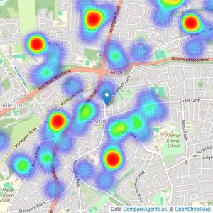 William H. Brown - Moortown listings heatmap