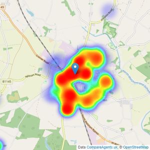 William H. Brown - North Walsham listings heatmap