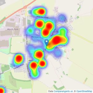 William H. Brown - Raunds listings heatmap