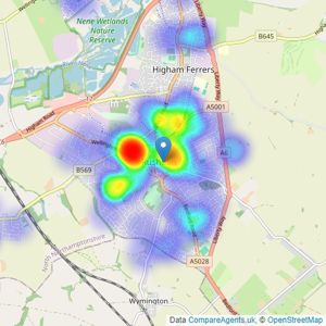 William H. Brown - Rushden listings heatmap