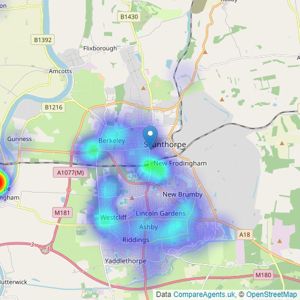 William H. Brown - Scunthorpe listings heatmap