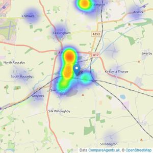 William H. Brown - Sleaford listings heatmap