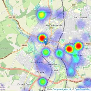 William H. Brown - St. Albans listings heatmap