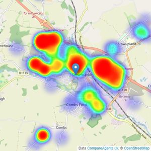 William H. Brown - Stowmarket listings heatmap