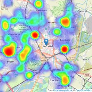 William H. Brown - Wakefield listings heatmap