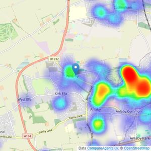 William H. Brown - Willerby listings heatmap