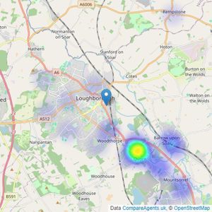 William. Property - Loughborough listings heatmap