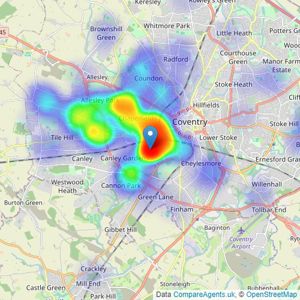 Williams and Binch - Coventry listings heatmap