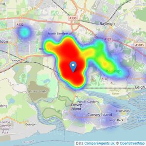 Williams and Donovan - Benfleet listings heatmap