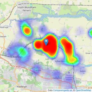 Williams and Donovan - Hockley listings heatmap