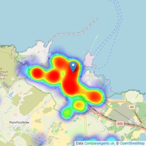 Williams & Goodwin The Property People - Holyhead listings heatmap