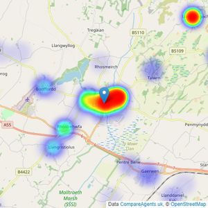 Williams & Goodwin The Property People - Llangefni listings heatmap