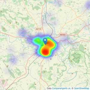 Williams Estate Agents - Herefordshire listings heatmap