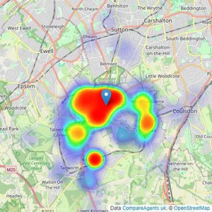 Williams Harlow - Banstead listings heatmap