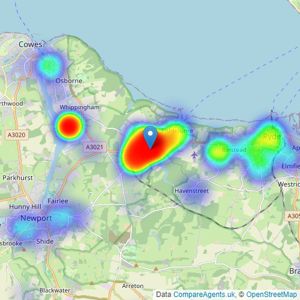 Williams Isle of Wight - Wootton Bridge listings heatmap