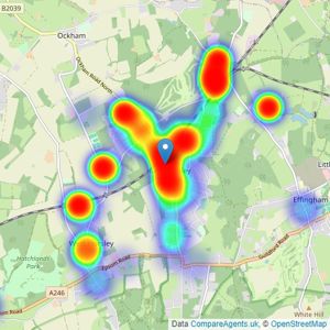 Wills & Smerdon - East Horsley listings heatmap