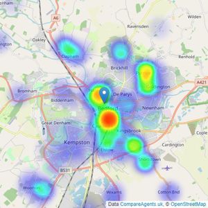 Wilson Peacock - Bedford listings heatmap