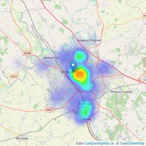 Wilson Peacock - Milton Keynes listings heatmap