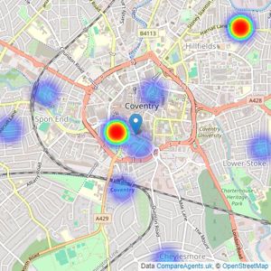 Wilsons UK.com - Coventry listings heatmap