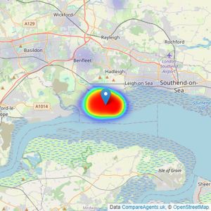 WilsonWood Properties Limited - Canvey Island - Sales listings heatmap