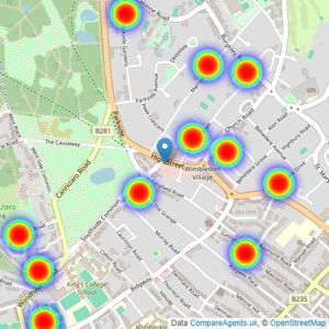 Wimbledon Homes - London listings heatmap