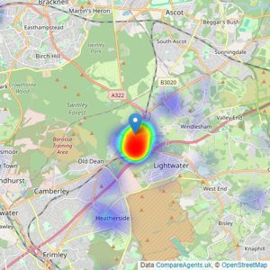 Winkworth - Bagshot listings heatmap