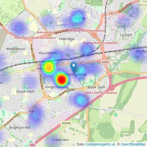 Winkworth - Basingstoke listings heatmap