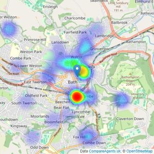 Winkworth - Bath listings heatmap