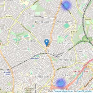 Winkworth - Bishopston listings heatmap