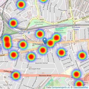 Winkworth - Chiswick listings heatmap