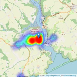 Winkworth - Dartmouth listings heatmap