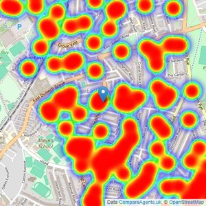 Winkworth - Dulwich listings heatmap