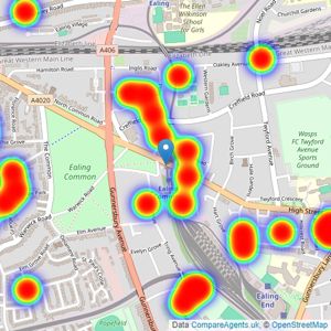 Winkworth - Ealing & Acton listings heatmap