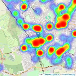 Winkworth - Elstree & Borehamwood listings heatmap