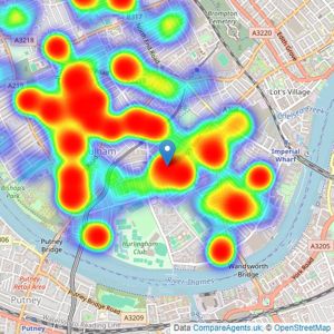 Winkworth - Fulham listings heatmap